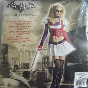 Harley Quinn Arkham Asylum Women’s X-Small XS Cosplay Costume